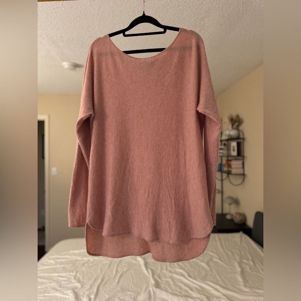 Charter Club Cashmere High-Low Tunic Sweater – Size XL – Dusty Rose